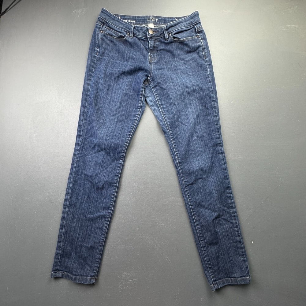 Ann Taylor LOFT Curvy Skinny Jeans Women's 4 Blue Stretch Mid Rise Denim 28x30